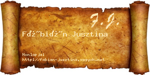 Fábián Jusztina névjegykártya