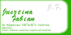 jusztina fabian business card